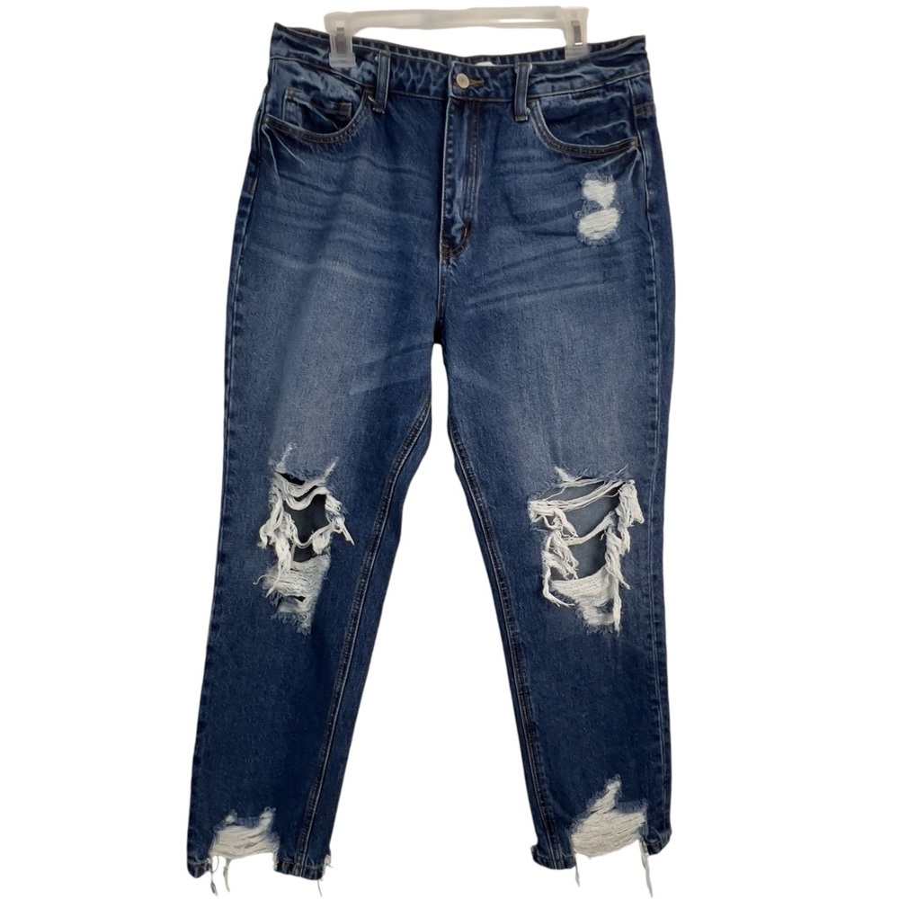 Vervet Denim Casual Classic Distressed Mom Jeans